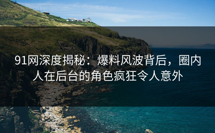 91网深度揭秘：爆料风波背后，圈内人在后台的角色疯狂令人意外
