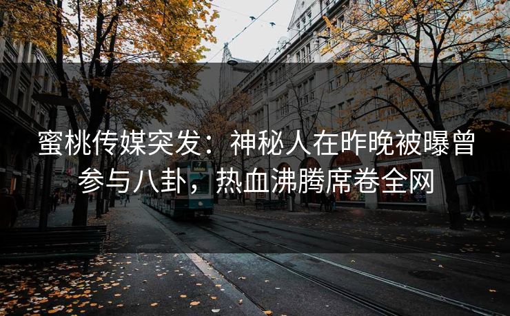 蜜桃传媒突发：神秘人在昨晚被曝曾参与八卦，热血沸腾席卷全网
