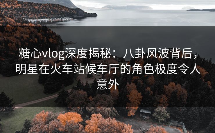 糖心vlog深度揭秘：八卦风波背后，明星在火车站候车厅的角色极度令人意外