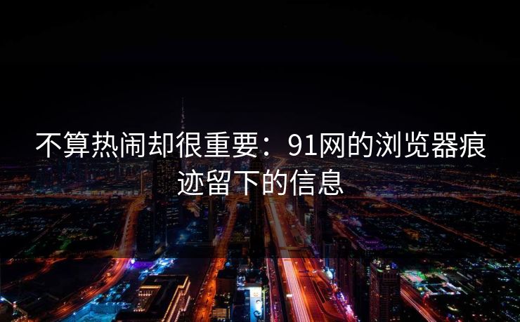 不算热闹却很重要：91网的浏览器痕迹留下的信息